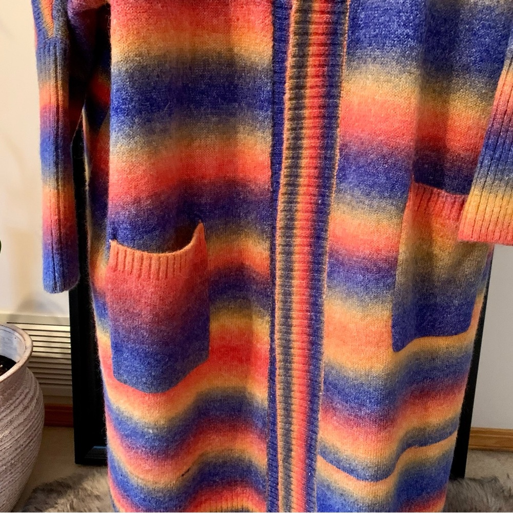 Rainbow Long Cardigan Oversized Sweater - Picture 5 of 6
